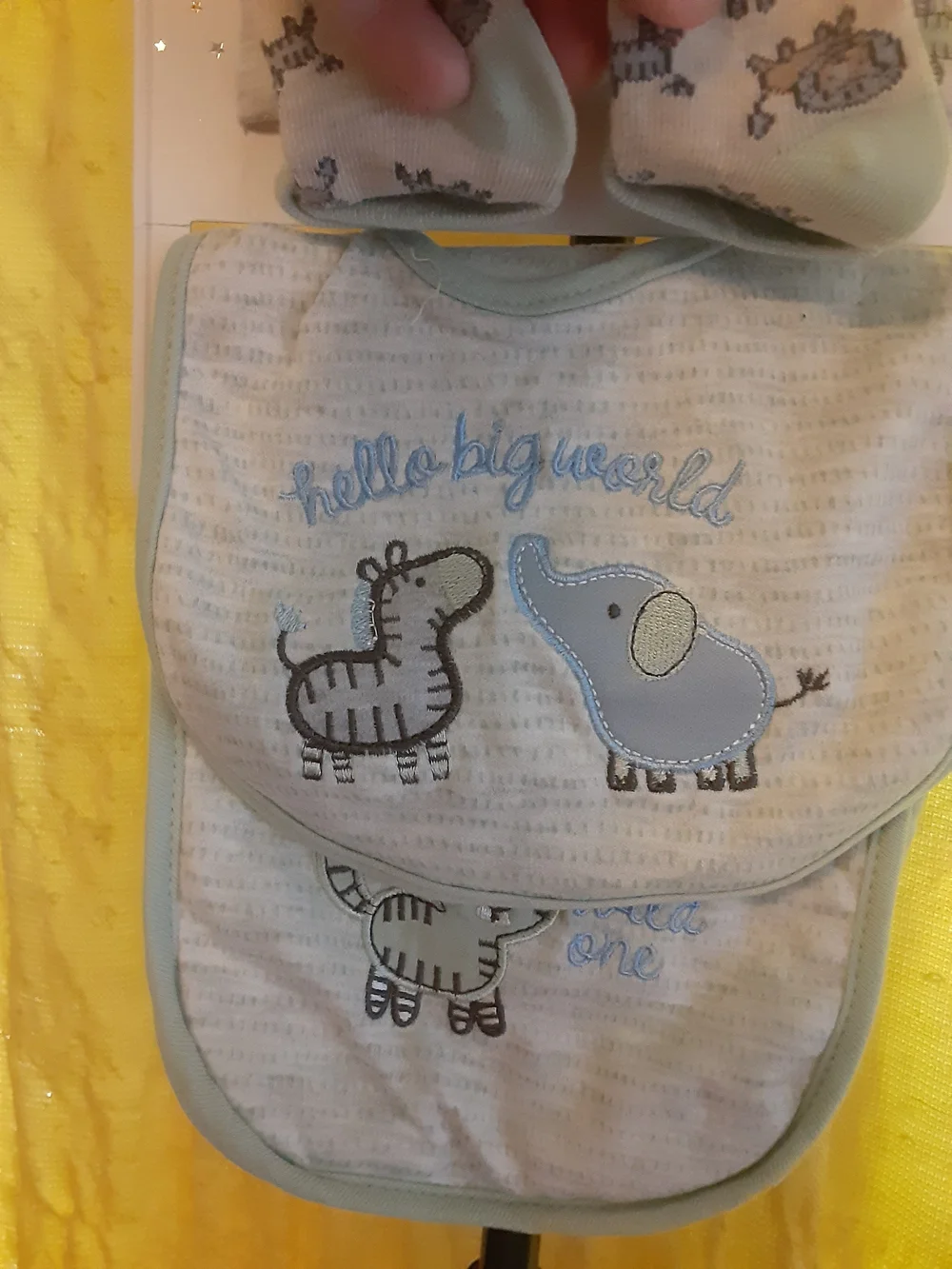 Carter's Baby Animal Hat, Mittens & Bibs Set - Blue & Mint